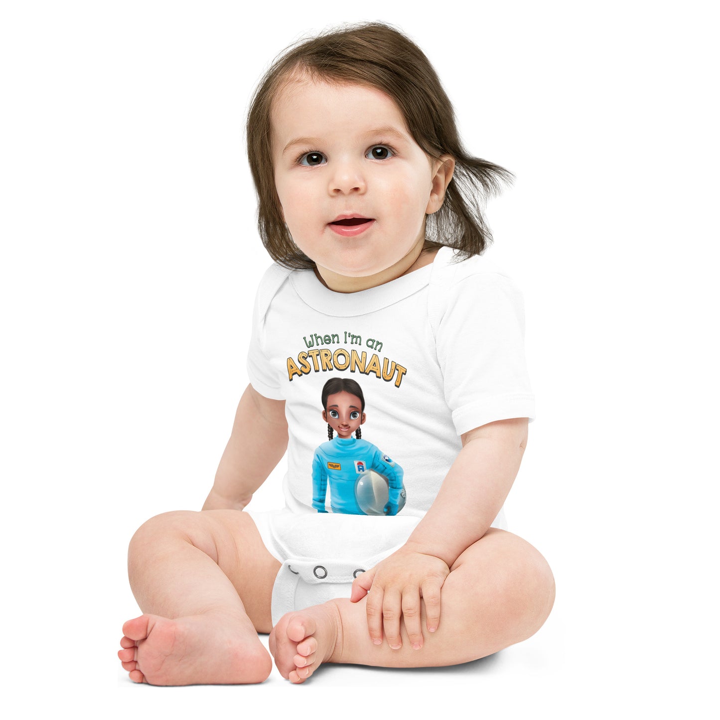 cute astronaut space STEM 100% cotton baby body suit one-piece