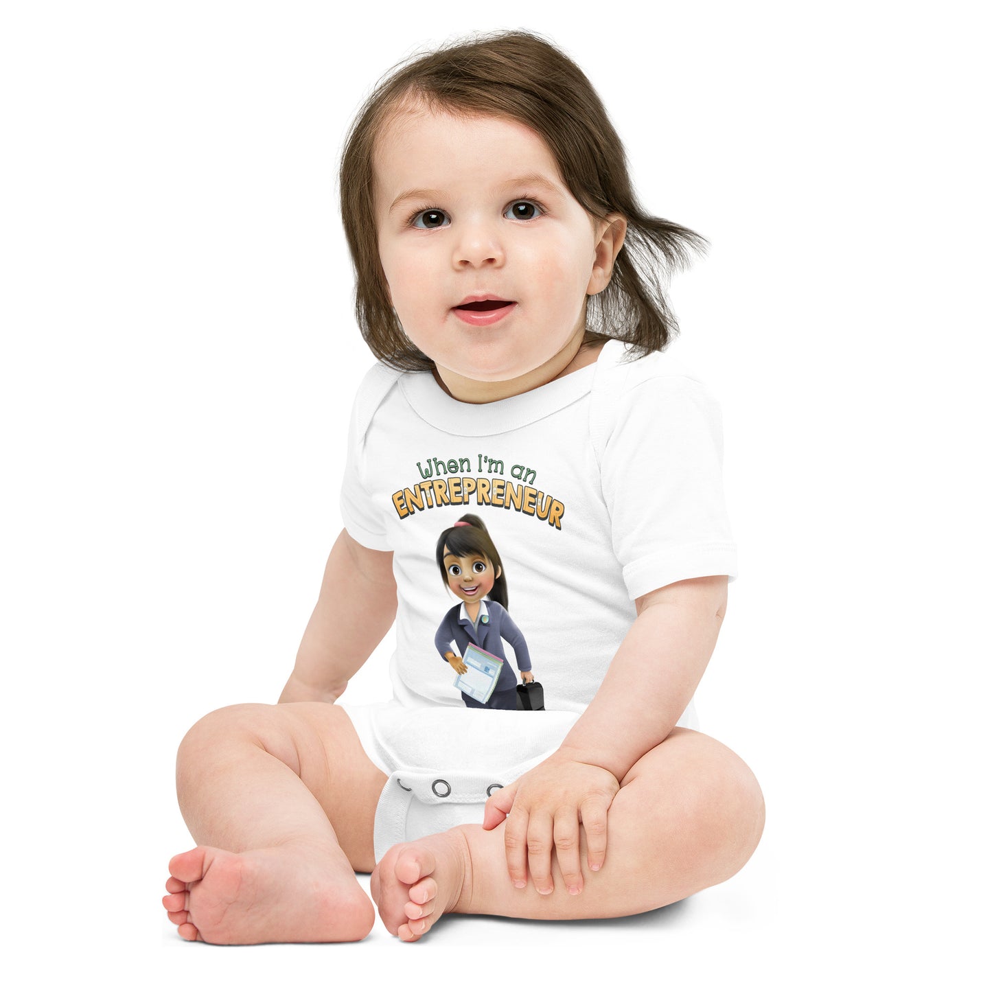 cute entrepreneur business girl boss baby bodysuit one-pieice