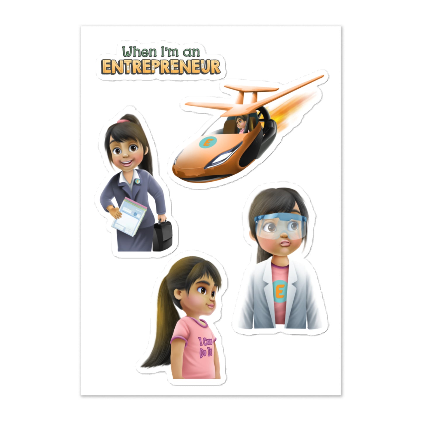 Popular attractive long lasting entrepreneur sticker sheet for girls