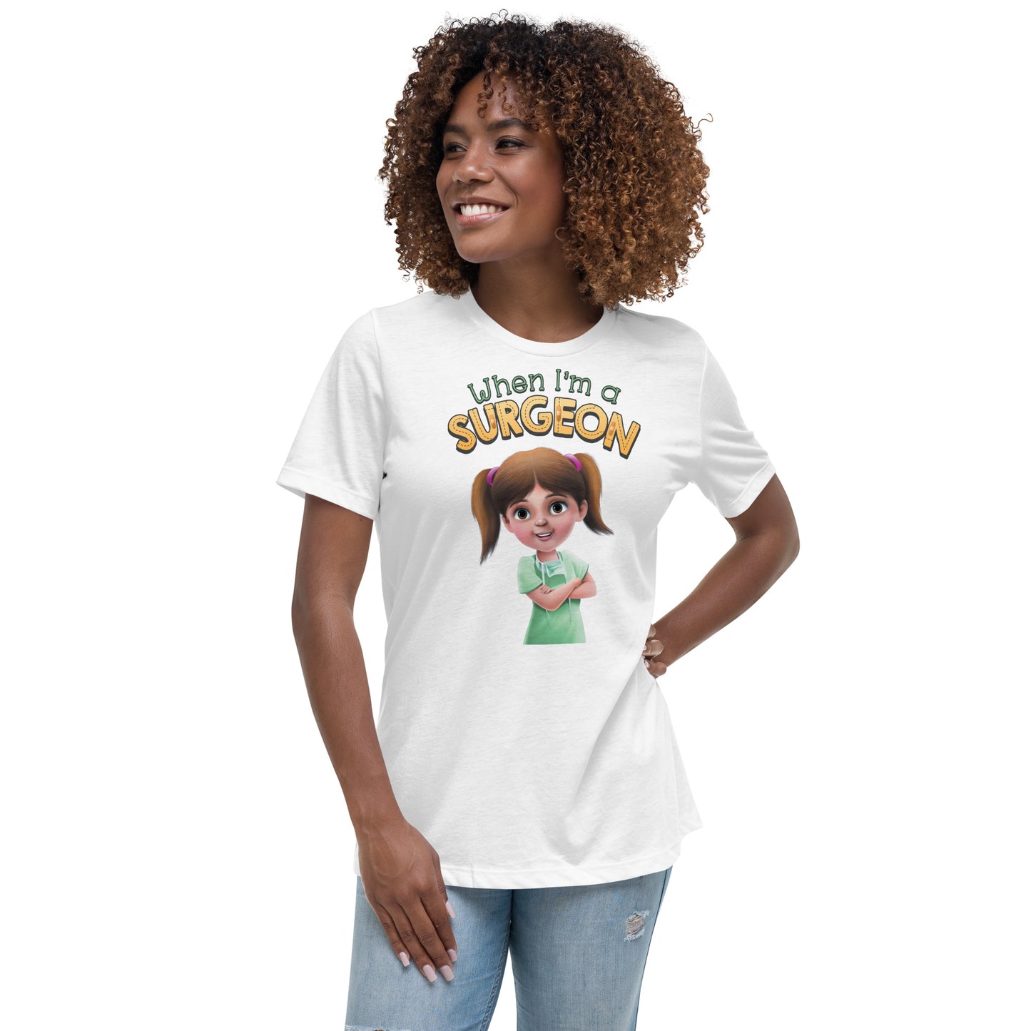cute surgeon doctor womens 100% cotton t-shirt
