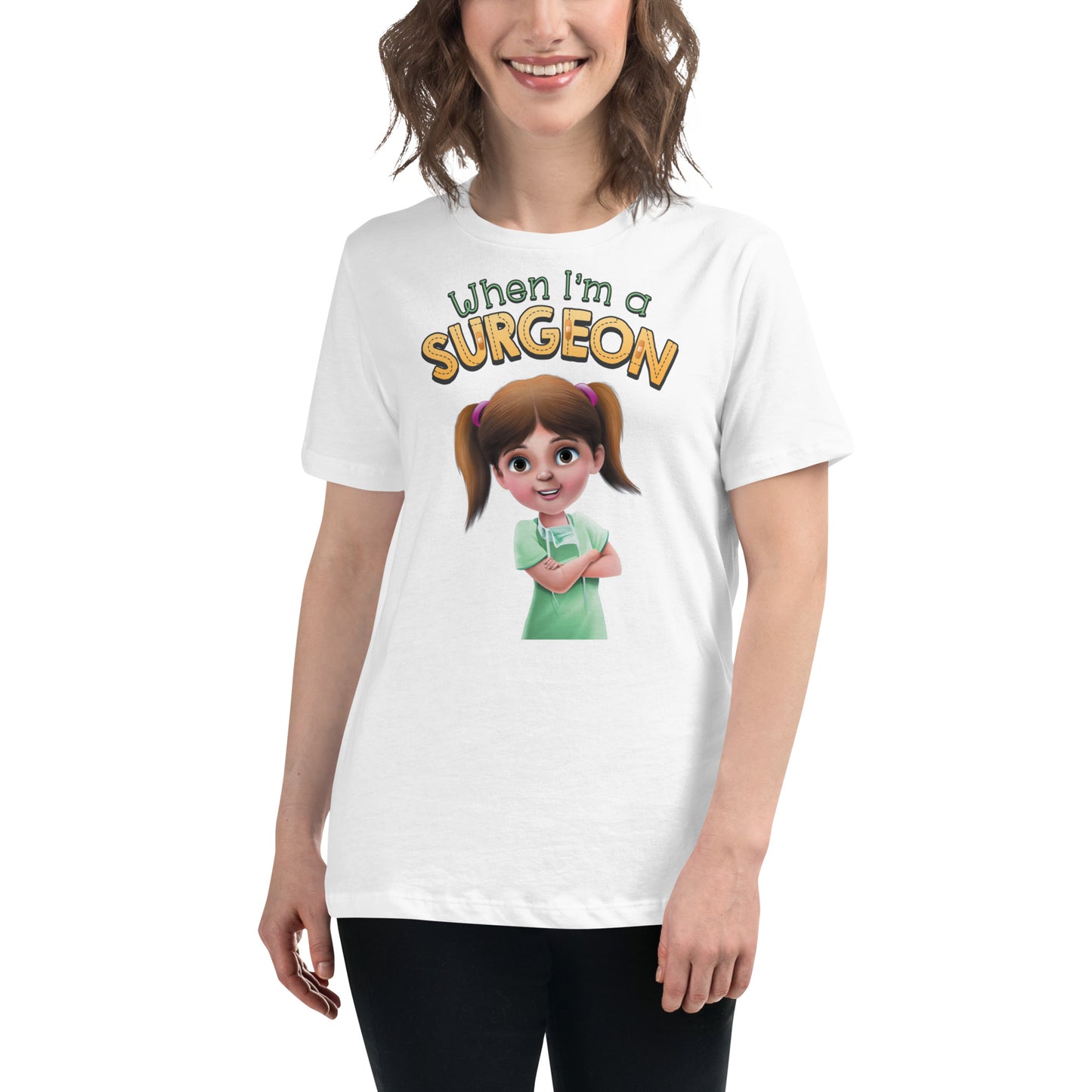 cute surgeon doctor womens 100% cotton t-shirt