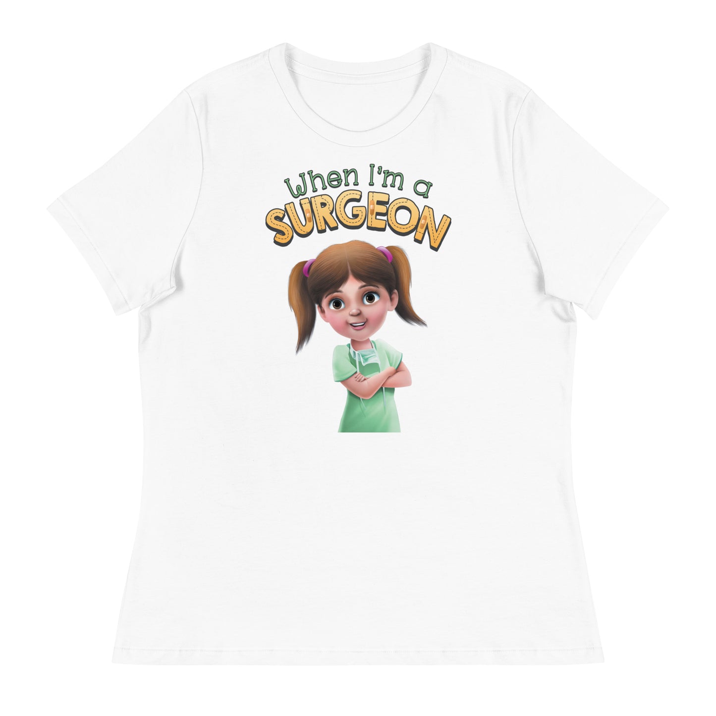 cute surgeon doctor womens 100% cotton t-shirt