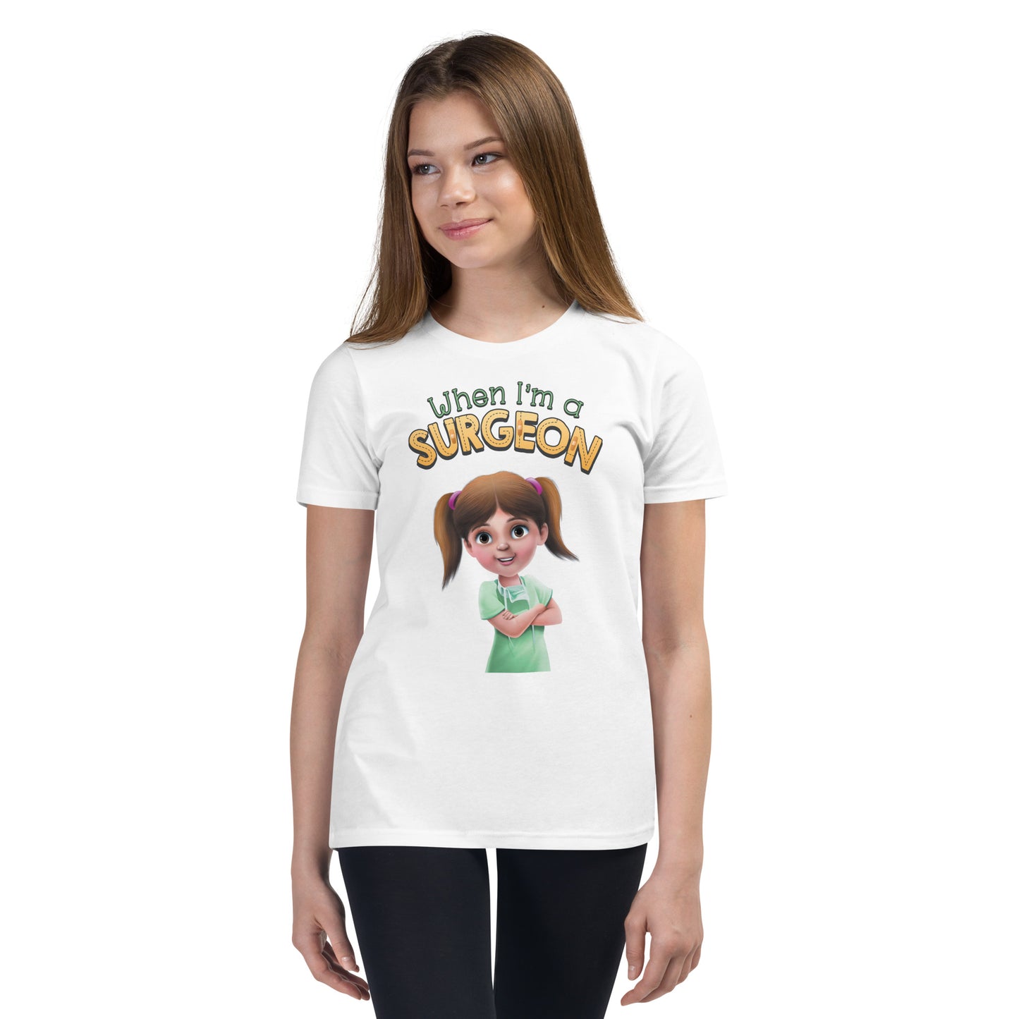 cute surgeon doctor girls 100% cotton t-shirt
