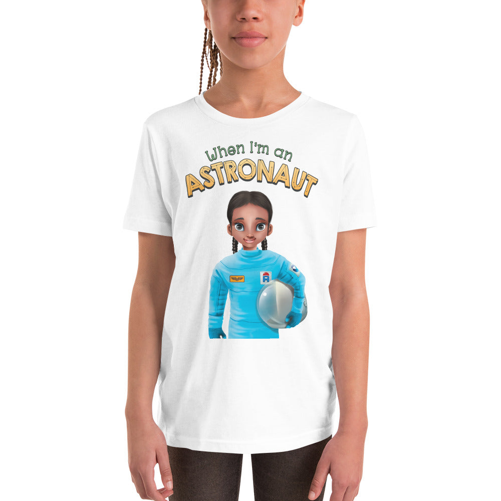 cute astronaut space STEM 100% cotton girls T-shirt