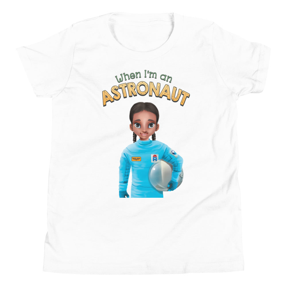 cute astronaut space STEM 100% cotton girls T-shirt