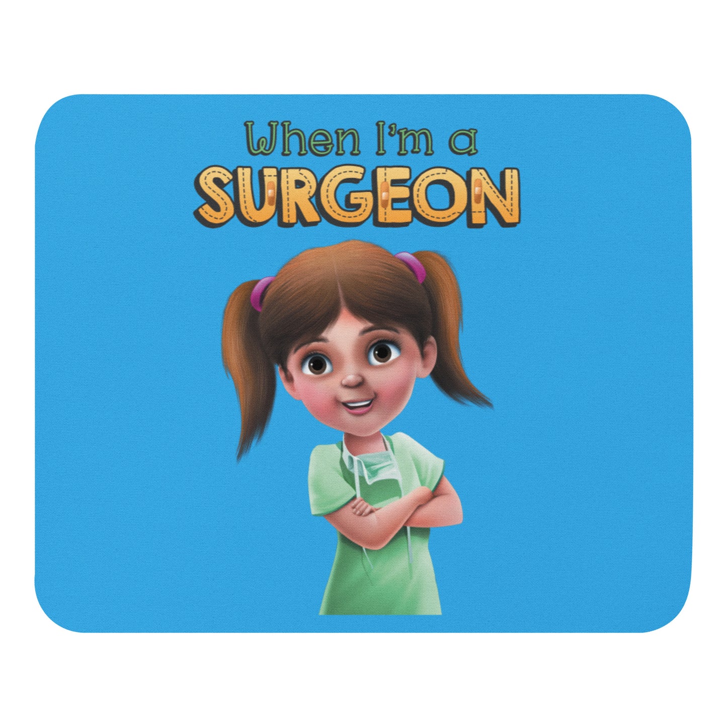The best, cute, fun mouse pad for a doctor or future surgeon.