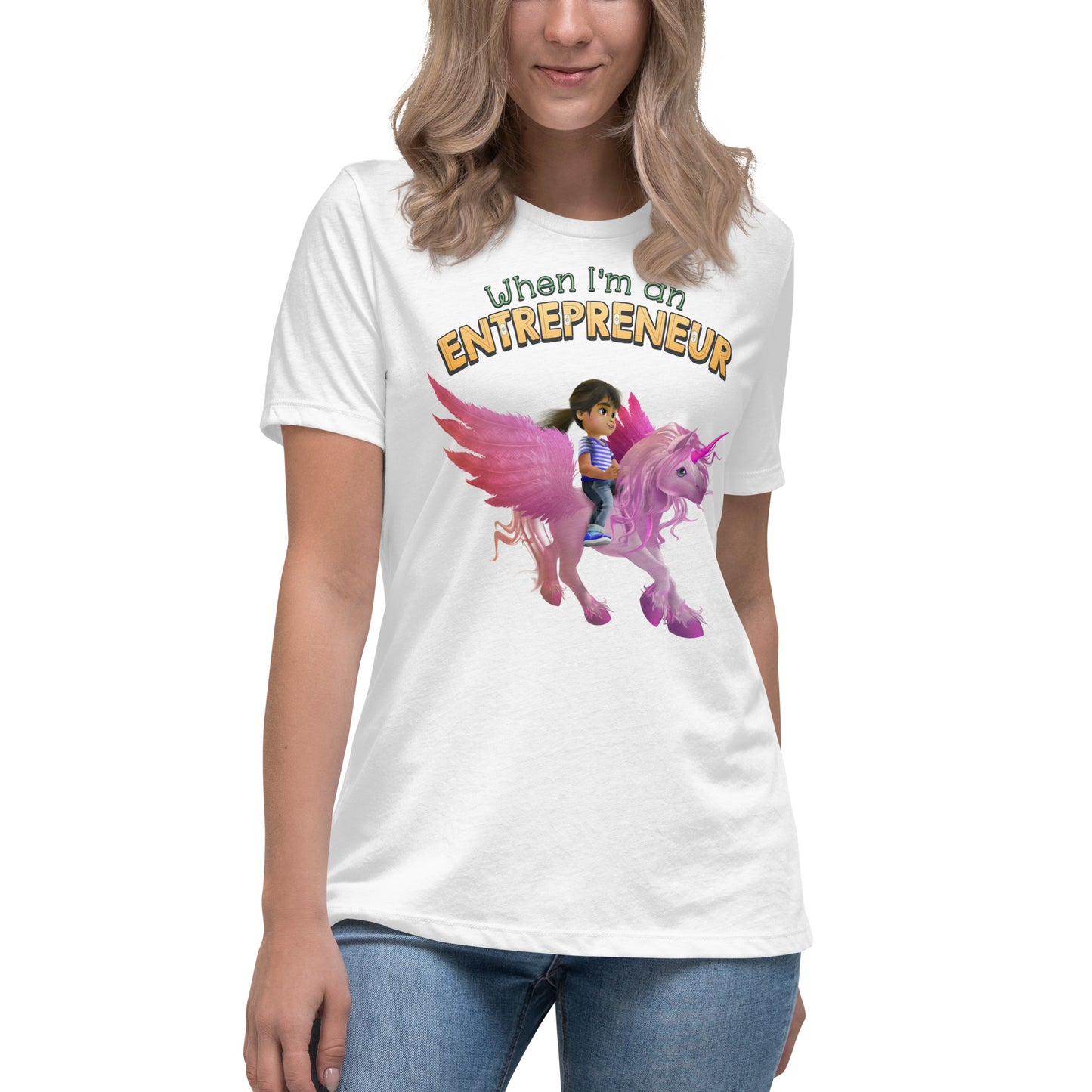 When im an entrepreneur CEO girl boss womens 100% cotton unicorn T-shirt