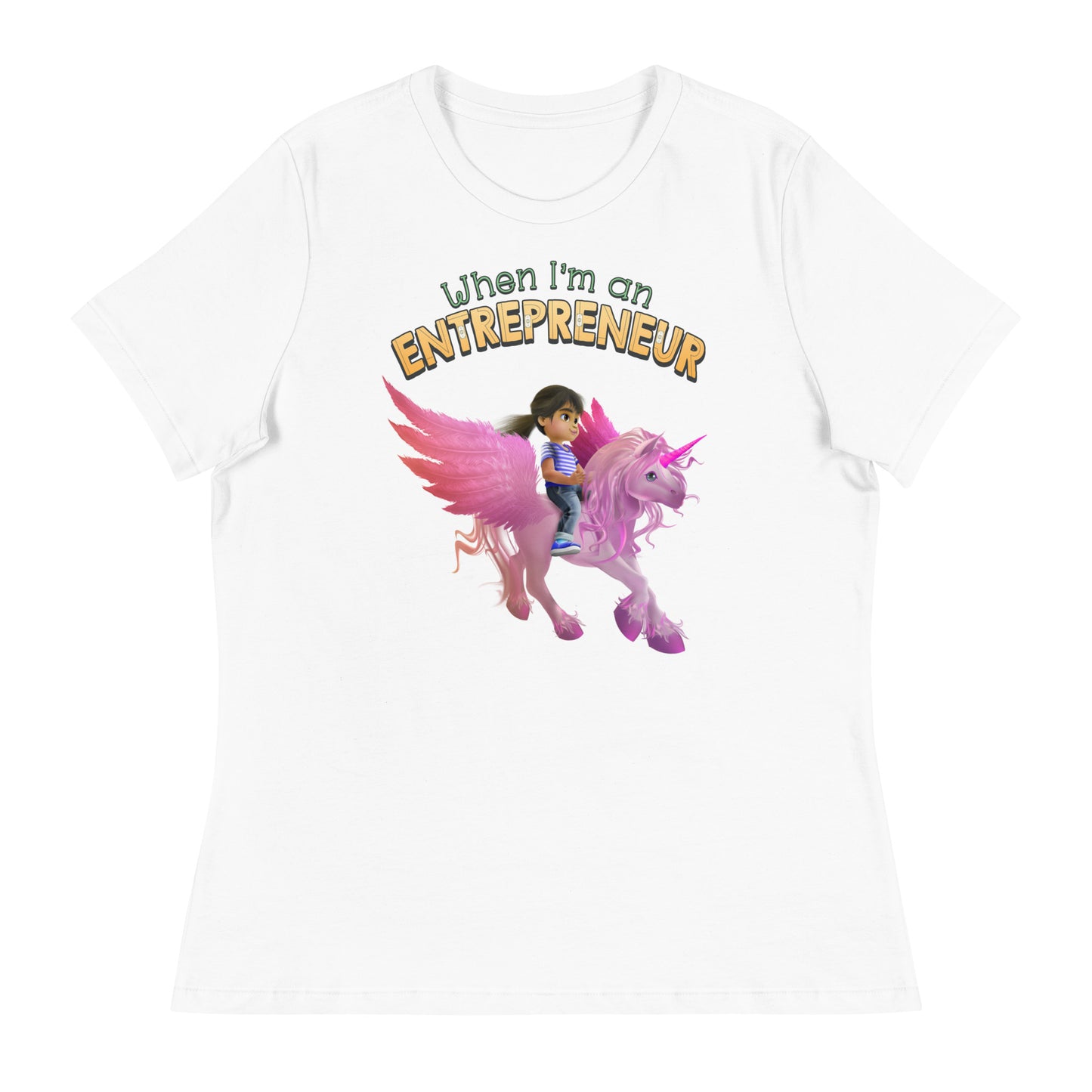When im an entrepreneur CEO girl boss womens 100% cotton unicorn T-shirt